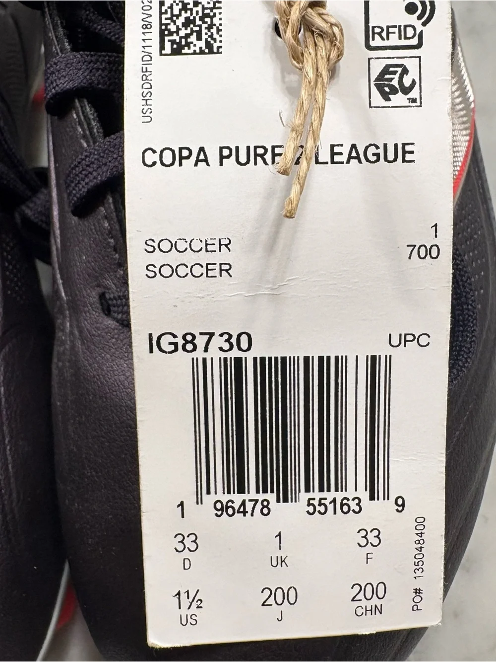 adidas Copa Pure 2 League FG Junior Soccer Cleats Youth 1.5 Unisex Boy Girl